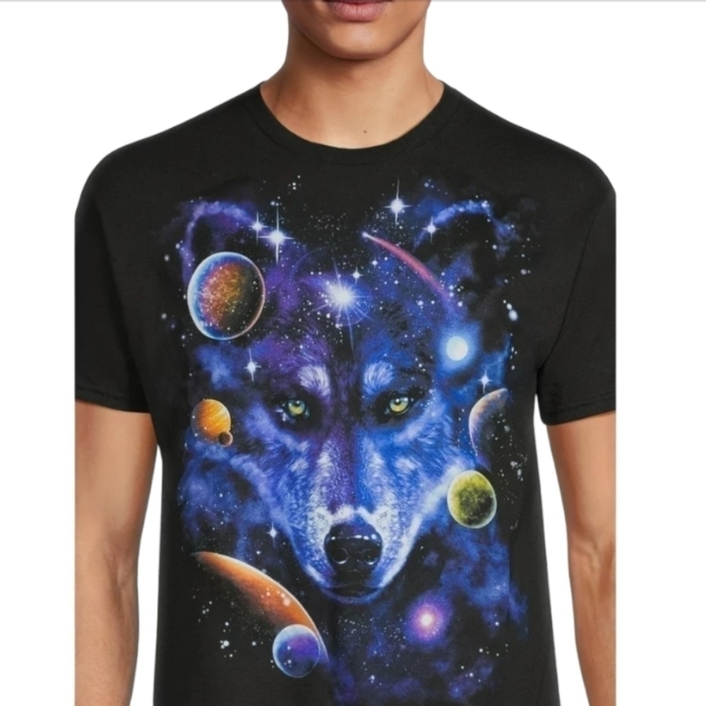 Galaxy Wolf Head Graphic Tshirt